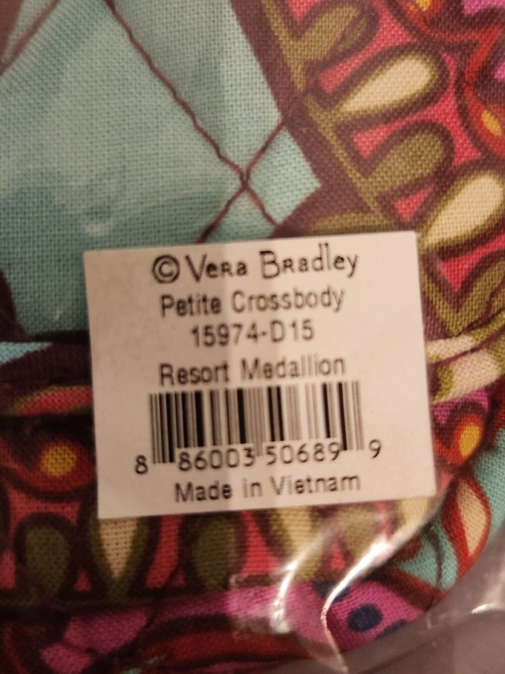 Vera Bradley RESORT MEDALLION Paisley Petite Crossbody Bag Handbag Purse